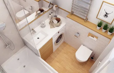 Фото современной маленькой ванной комнаты с инновационными решениями