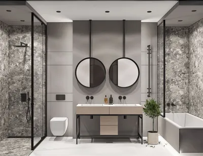 Фото современного интерьера ванной комнаты в хорошем качестве