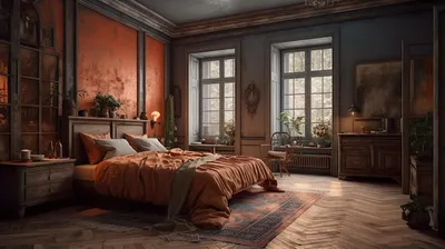 Фотк винтажной спальни: прекрасный интерьер
