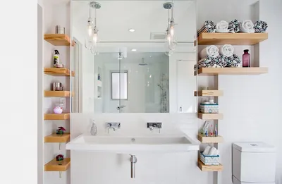 Фото стеклянных полок в ванной комнате - скачать в JPG формате