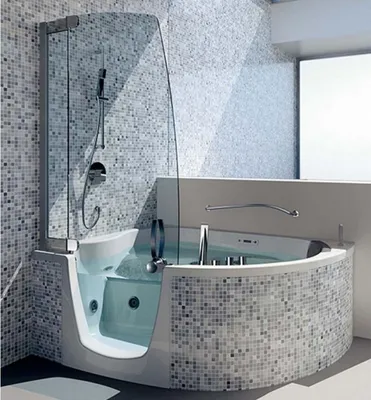 Арт-изображение стеклянной ванны с морскими мотивами