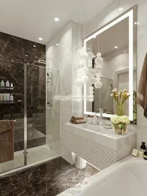 Интересные дизайнерские решения с использованием стеклобоков в ванной комнате