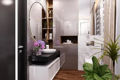Уникальные и креативные ванные комнаты с использованием стеклобоков