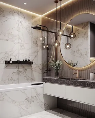 HD фото стеклоблоков в интерьере ванной комнаты
