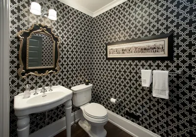 Фото стеклообоев для ванной комнаты - геометрические узоры