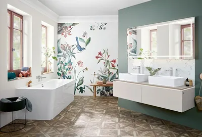 Уникальные дизайнерские решения: стеклообои в ванной комнате (фото)