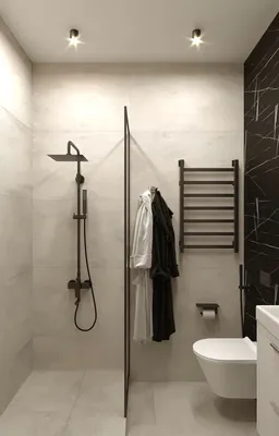 Фото ванной комнаты с душевой кабиной в лофт стиле