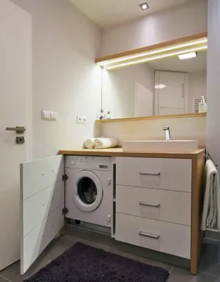 Фото стиральной машины под раковиной в ванной: HD, Full HD, 4K