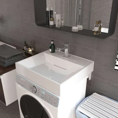 Стиральная машина под раковиной в ванной: выберите размер изображения