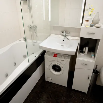 Фото стиральной машины под раковиной в ванной: скачать в JPG, PNG, WebP