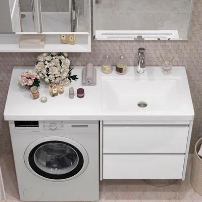 Как уместить стиральную машину в небольшой ванной: фотоинструкция.