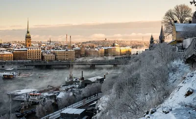 Зимний городской пейзаж: снимки Стокгольма для всех форматов