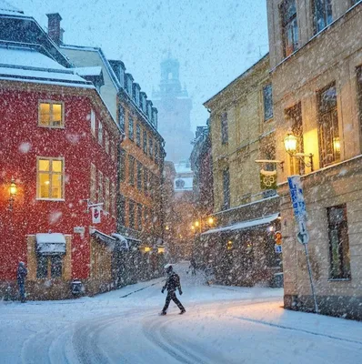 Фотографии Стокгольма под снегом: разные размеры и форматы