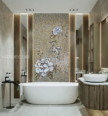 13) Мозаичная столешница: уникальное решение для ванной (с фото)