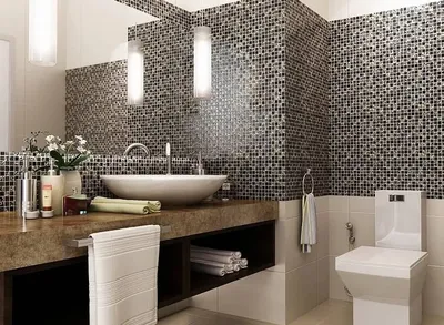 30) Роскошь мозаичного дизайна: столешница в ванной (фото)