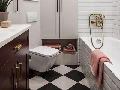 Фото ванной комнаты с гипсокартонной столешницей