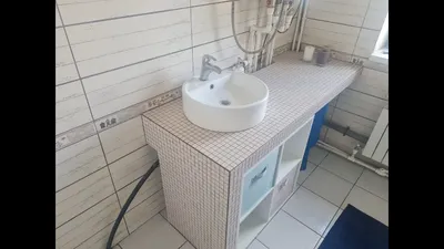 Фотоотчет: столешницы в ванную из плитки