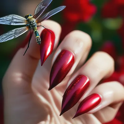 Впечатляющие снимки стрекоз на ногтях