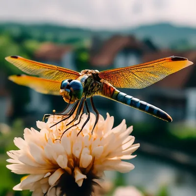 Новое изображение стрекозы на цветке: скачать в Full HD