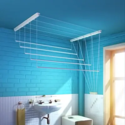 HD фото сушки белья в ванной комнате