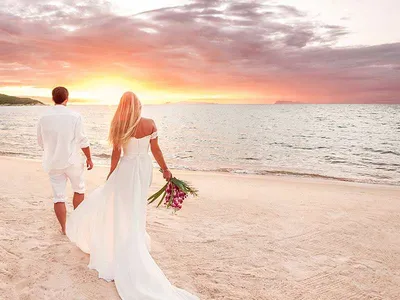 Пляжные обеты: фотографии свадьбы на берегу моря