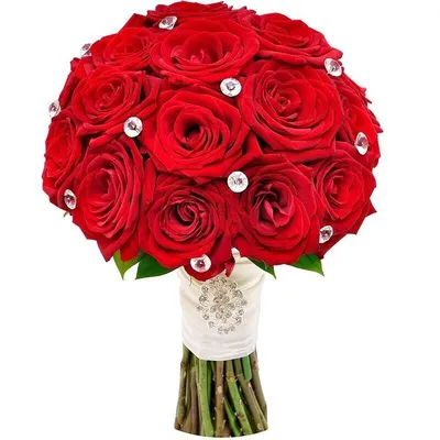 Красивая картинка с свадебным букетом из красных роз