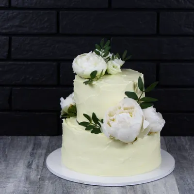 Фото свадебного торта с пионами для печати