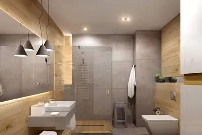 Фото ванной комнаты с эффектом световых лучей