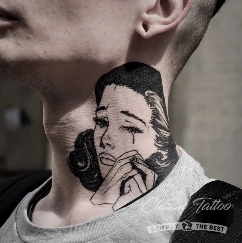 Идеи мужских тату на шее - фото - VeAn Tattoo