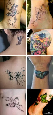 Фото с татуировками бабочек в формате PNG