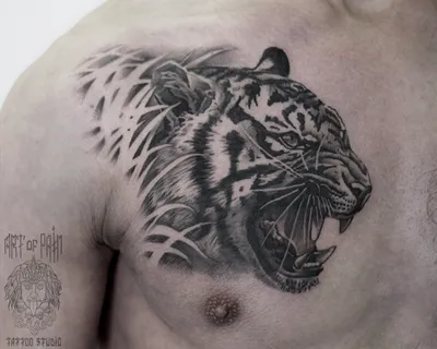 Уникальное изображение тигра на груди для скачивания
