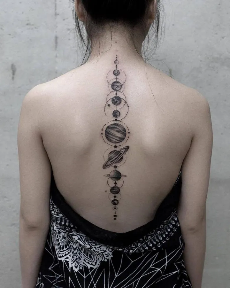 татуировки вдоль спины | Дзен