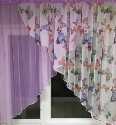 Фотографии тюльной ткани с прекрасными бабочками
