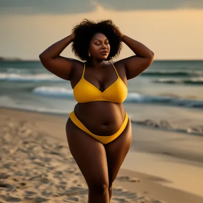 Фотографии толстушек на пляже: смелость и уверенность