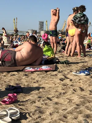 Толстые люди на пляже: современные фотографии