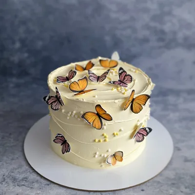 Торт с бабочками в формате WebP для быстрой загрузки на веб-страницу