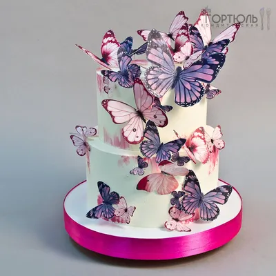 Картинка торта с бабочками в разнообразии размеров и форматов для выбора