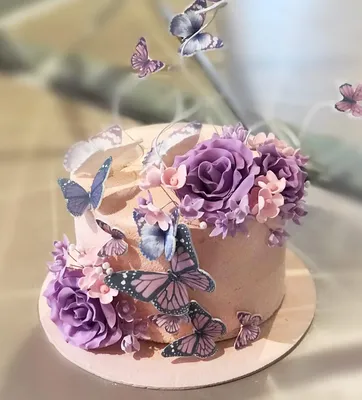 Изображение торта с бабочками в формате WebP для быстрой загрузки