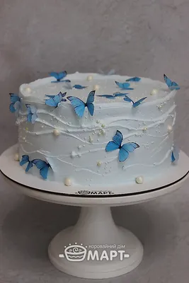 Фото торта с бабочками в высоком разрешении для усиления визуального импакта