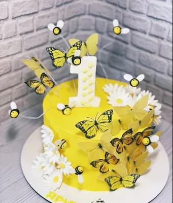 Фото торта с прекрасной бабочкой - выберите желаемый размер