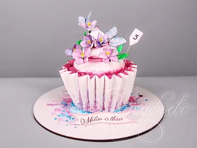 Уникальное фото торта с изображением бабочки на выбор