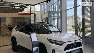 Фото Toyota RAV4 Hybrid 2023: картинка на фоне гор