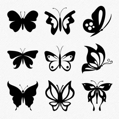 Картинка трафаретной бабочки в формате PNG