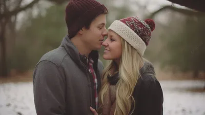 Поцелуй в снежном покрове: выберите изображение для скачивания