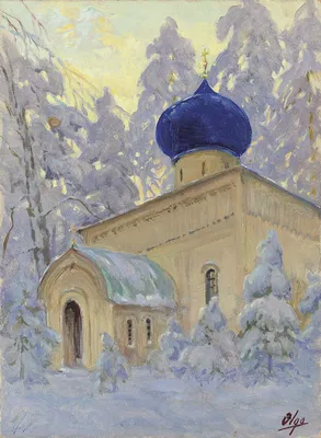 Зимняя магия: Церковь в заснеженной атмосфере