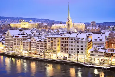 Зимний вечер в Цюрихе: Фотоальбом для настроения