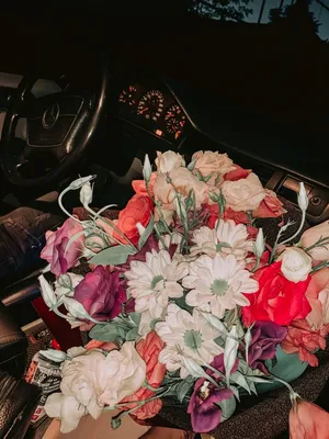 Цветы в машине  фото