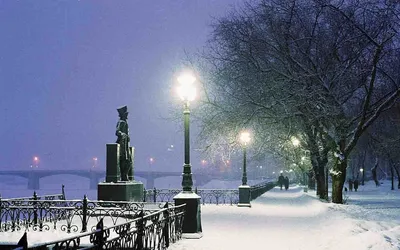 Зимний городской вид на фотографии