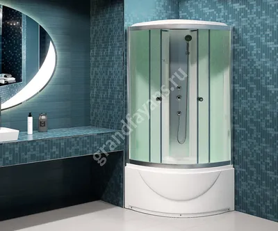 Фото угловой душевой кабины с ванной для ванной комнаты
