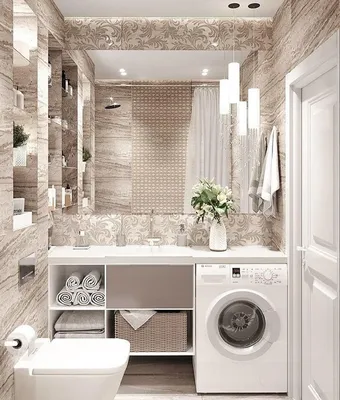 Уютная ванная комната с использованием натуральных материалов